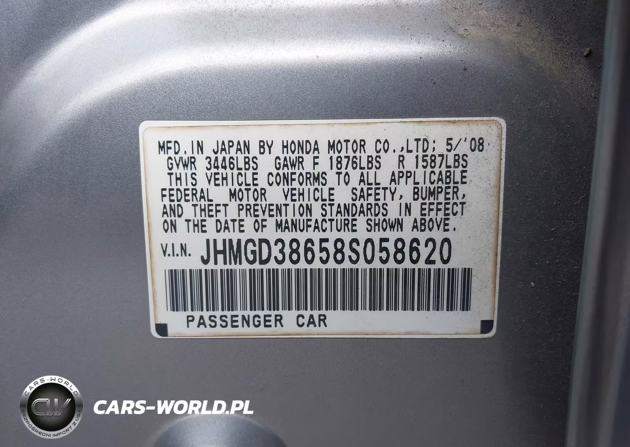 2008 Honda Fit Sport VIN:JHMGD38658S058620 - 9