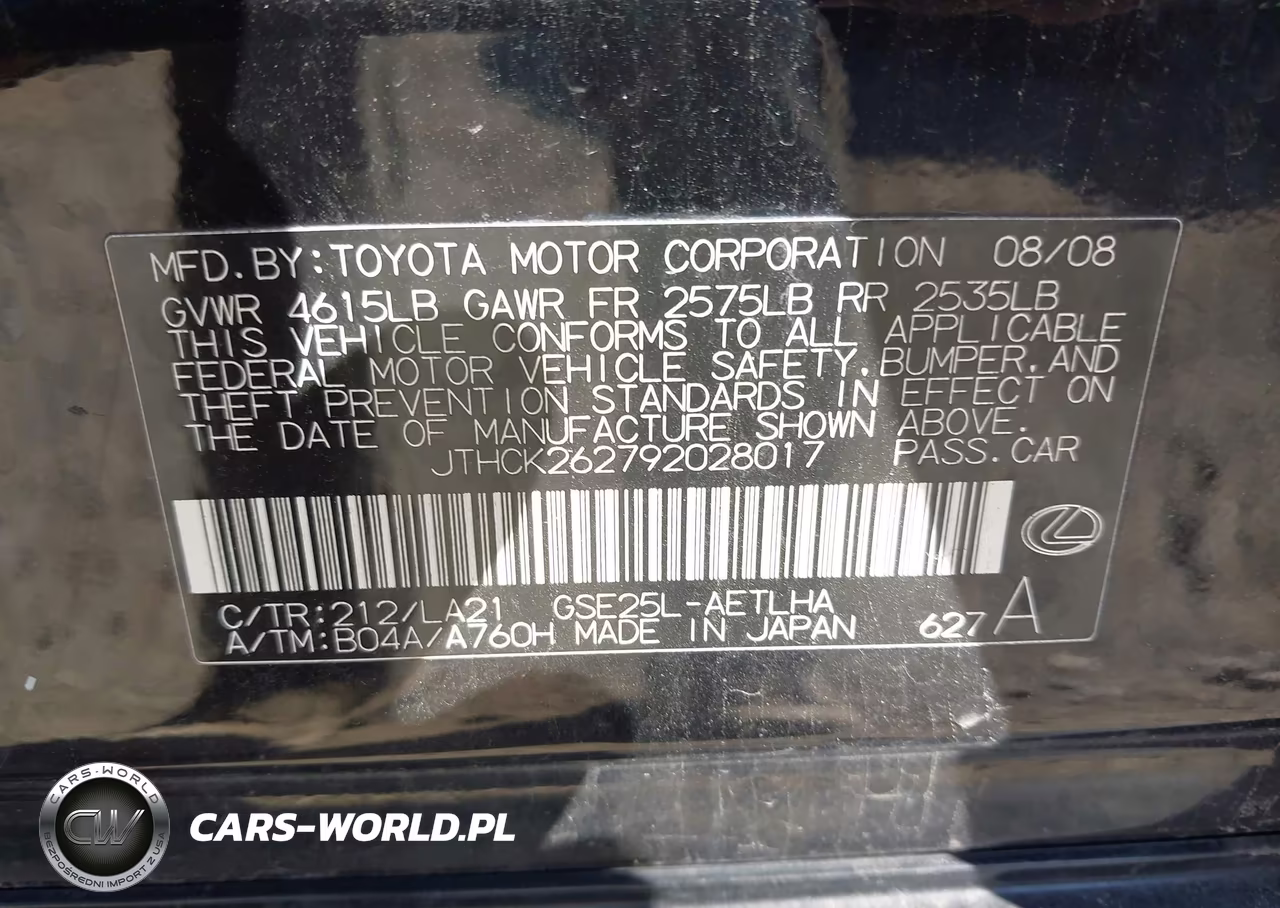 2009 Lexus Is 250 VIN:JTHCK262792028017 - 9