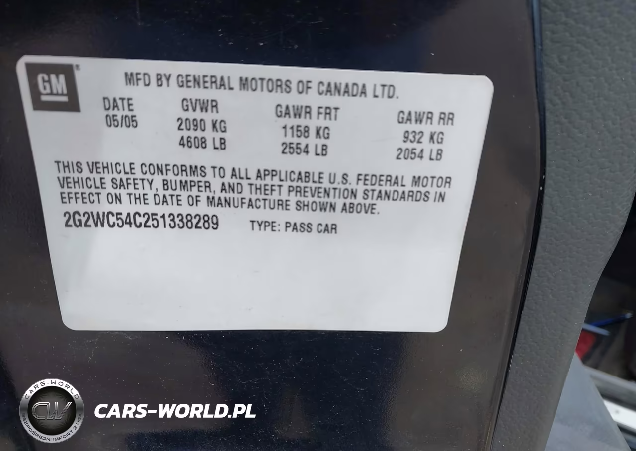 2005 Pontiac Grand Prix Gxp VIN:2G2WC54C251338289 - 9