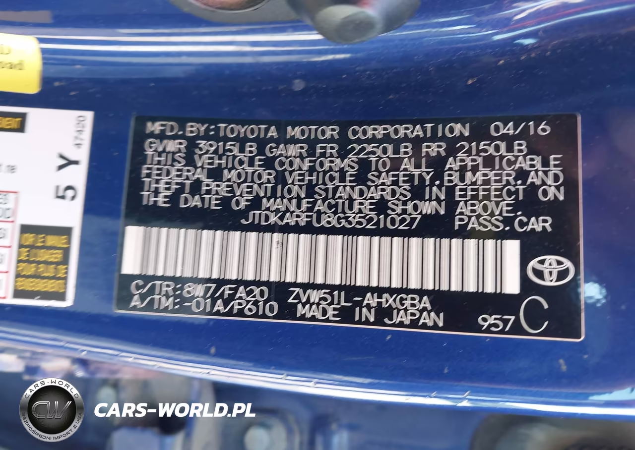 2016 Toyota Prius Three VIN:JTDKARFU8G3521027 - 9