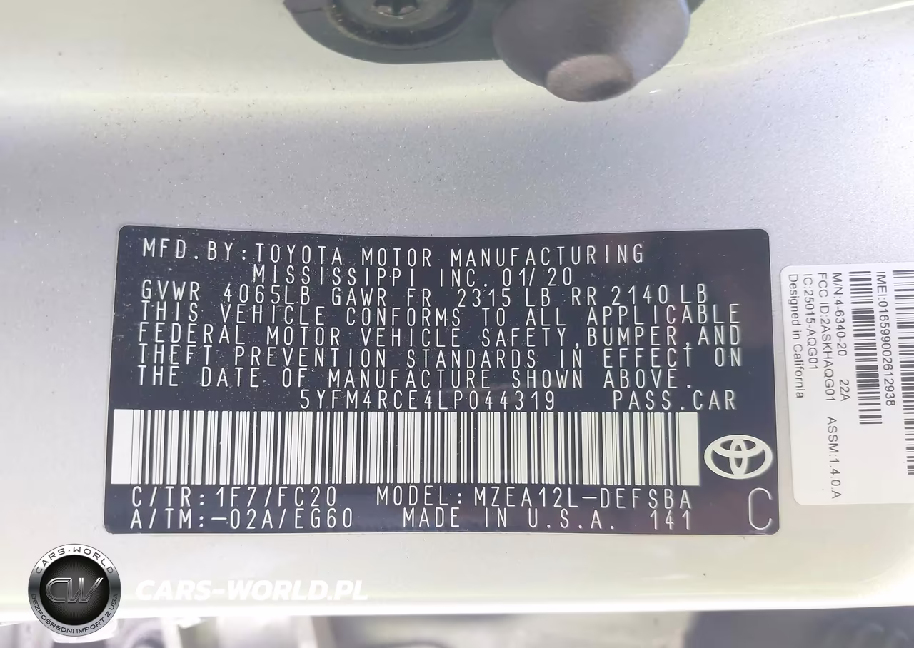 2020 Toyota Corolla Se 6Mt VIN:5YFM4RCE4LP044319 - 9