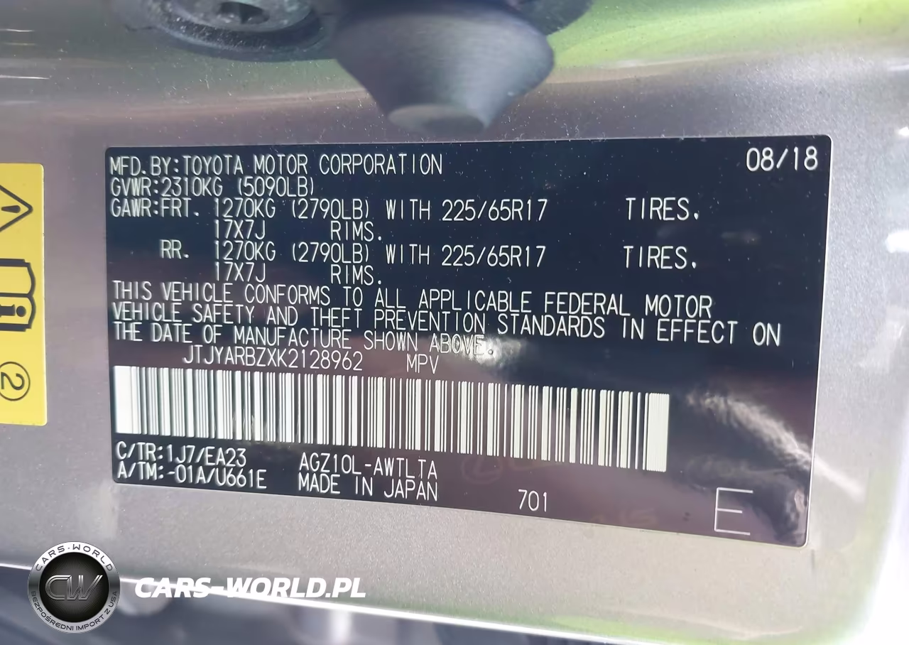2019 Lexus Nx 300 VIN:JTJYARBZXK2128962 - 9