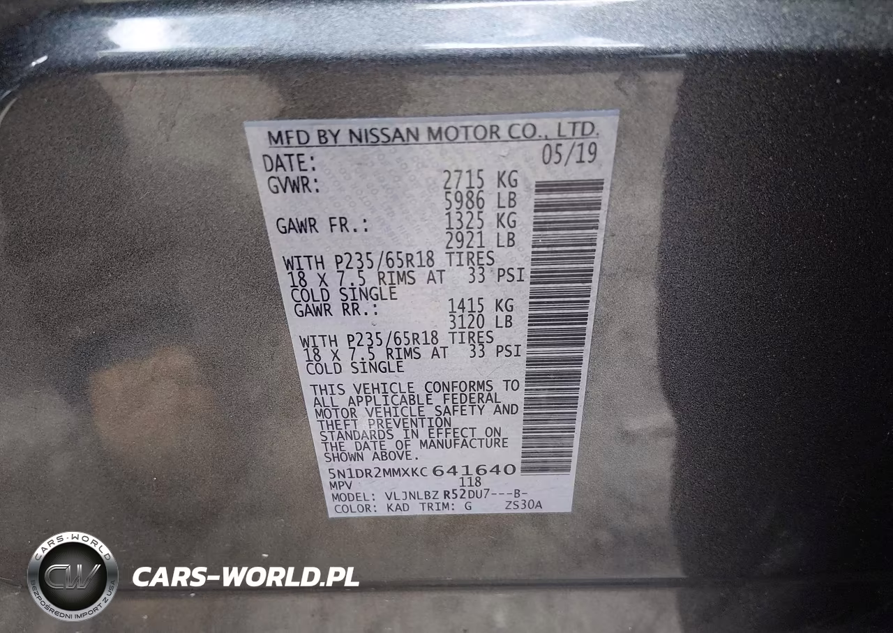 2019 Nissan Pathfinder S VIN:5N1DR2MMXKC641640 - 9