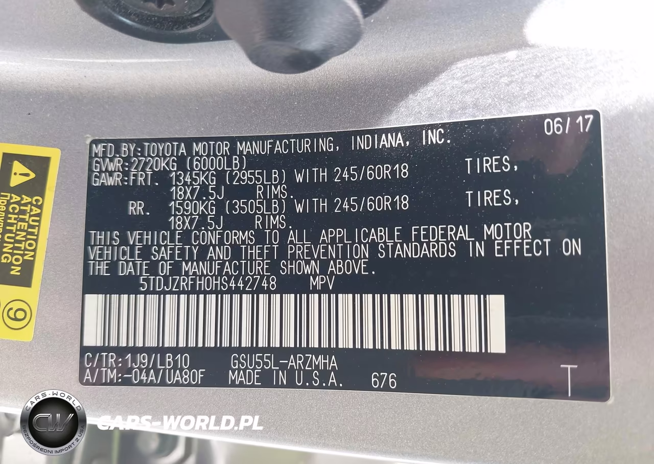 2017 Toyota Highlander Xle VIN:5TDJZRFH0HS442748 - 9