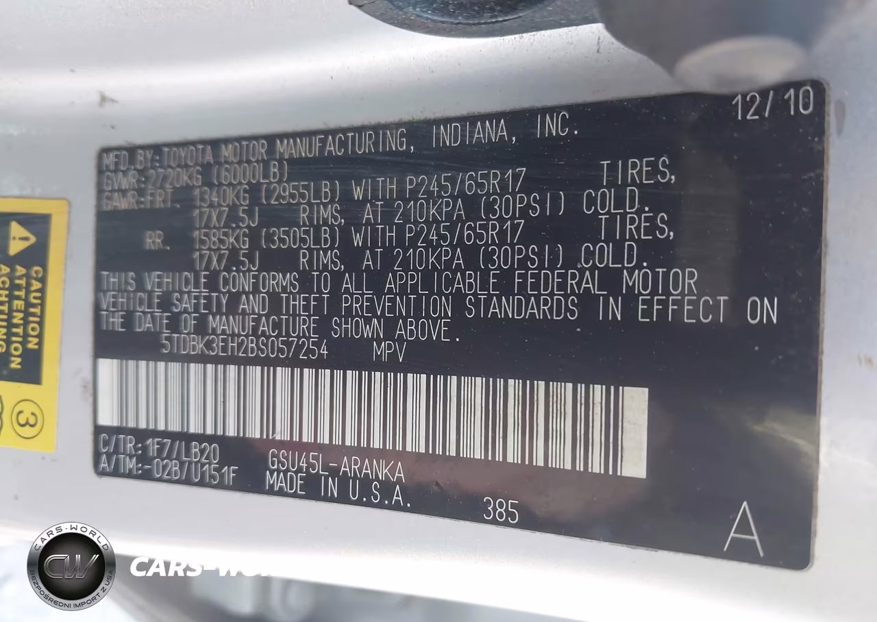 2011 Toyota Highlander Se V6 VIN:5TDBK3EH2BS057254 - 9
