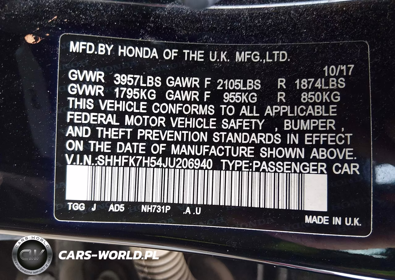 2018 Honda Civic Ex VIN:SHHFK7H54JU206940 - 9