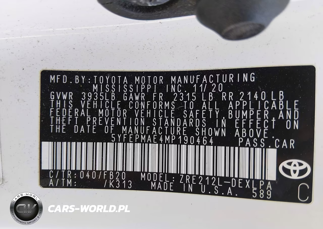 2021 Toyota Corolla Le VIN:5YFEPMAE4MP190464 - 9