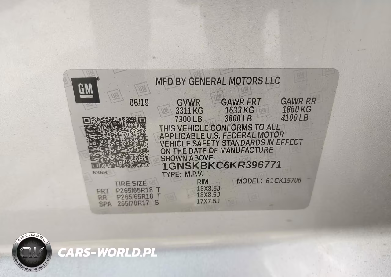 2019 Chevrolet Tahoe Lt VIN:1GNSKBKC6KR396771 - 9