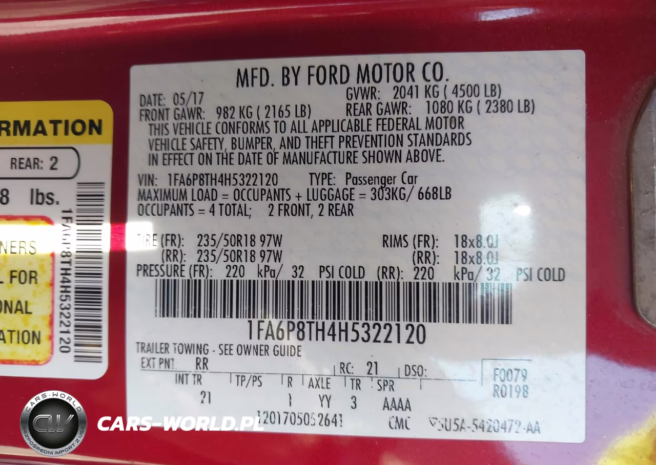 2017 Ford Mustang Ecoboost VIN:1FA6P8TH4H5322120 - 9