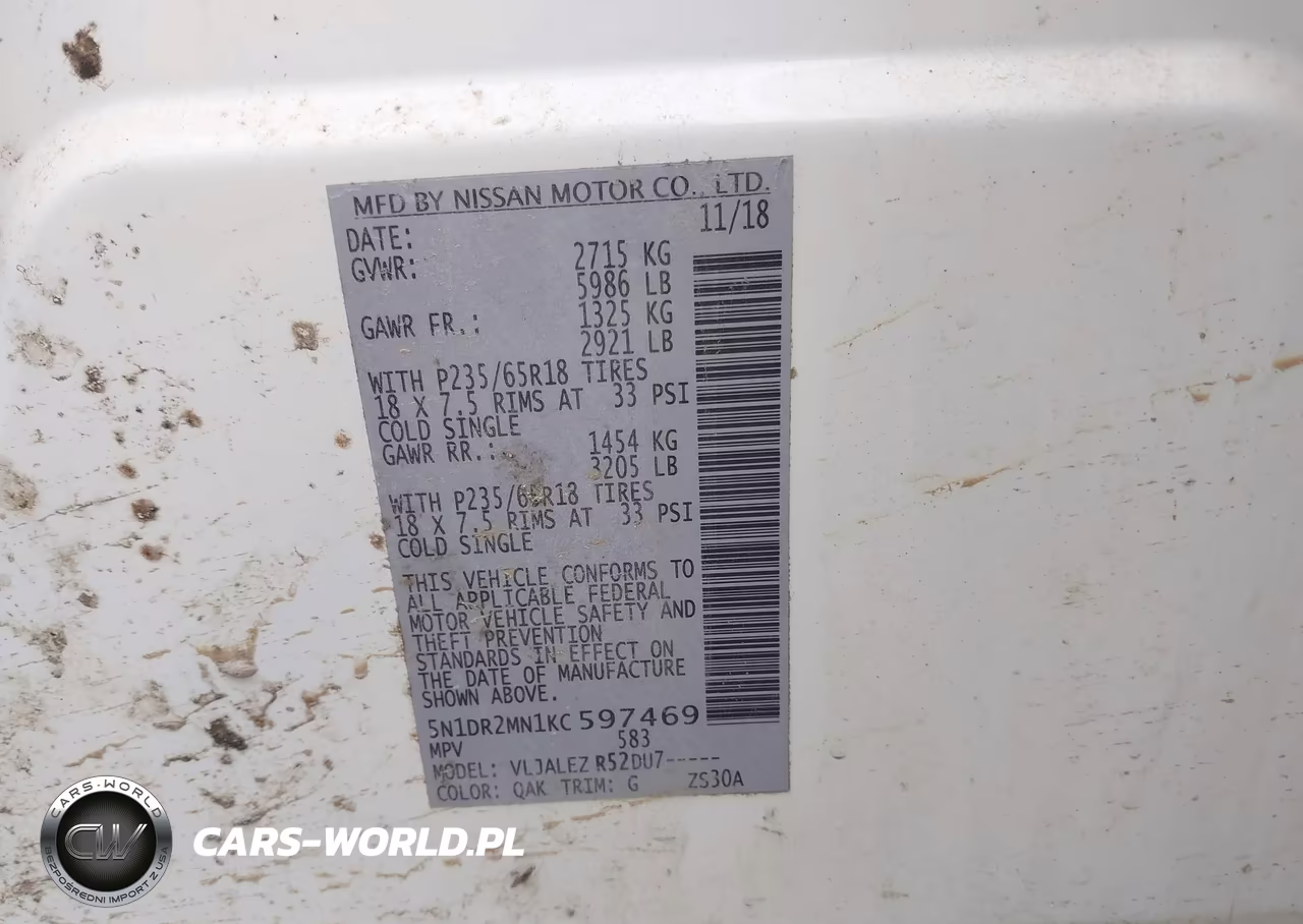 2019 Nissan Pathfinder Sv VIN:5N1DR2MN1KC597469 - 9