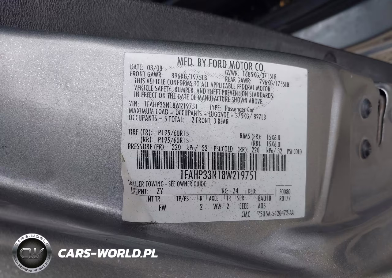 2008 Ford Focus Se-Ses VIN:1FAHP33N18W219751 - 9
