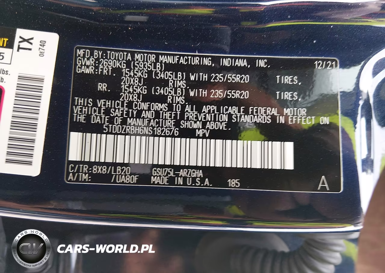2022 Toyota Highlander Limited VIN:5TDDZRBH6NS182676 - 9