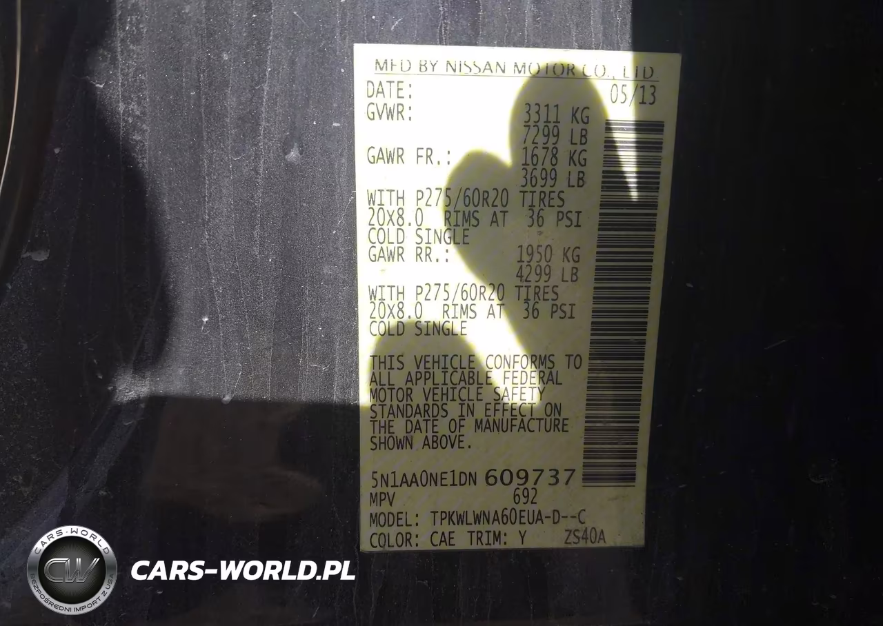2013 Nissan Armada Platinum VIN:5N1AA0NE1DN609737 - 9