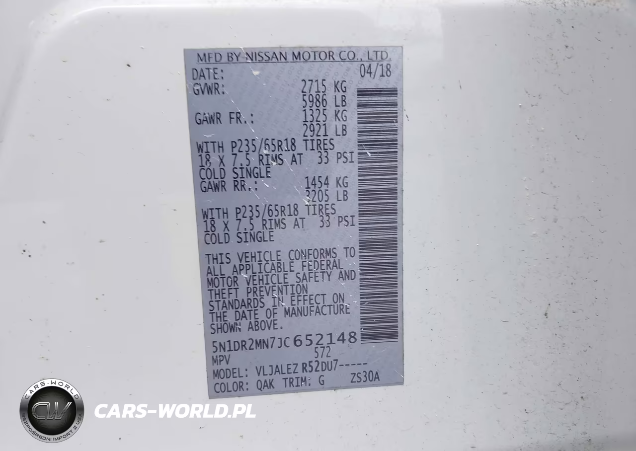 2018 Nissan Pathfinder Sv VIN:5N1DR2MN7JC652148 - 9