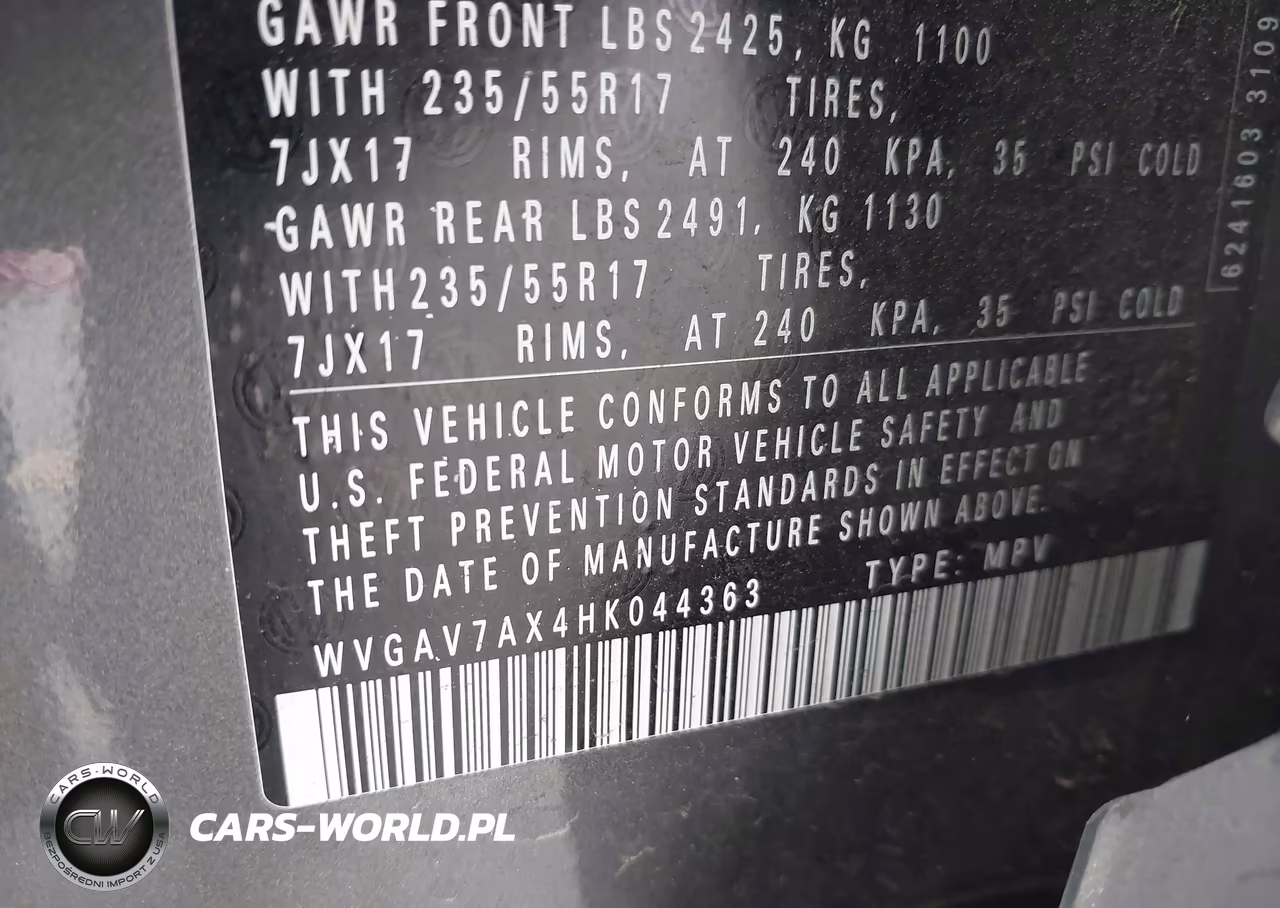 2017 Volkswagen Tiguan 2.0T-2.0T S VIN:WVGAV7AX4HK044363 - 9