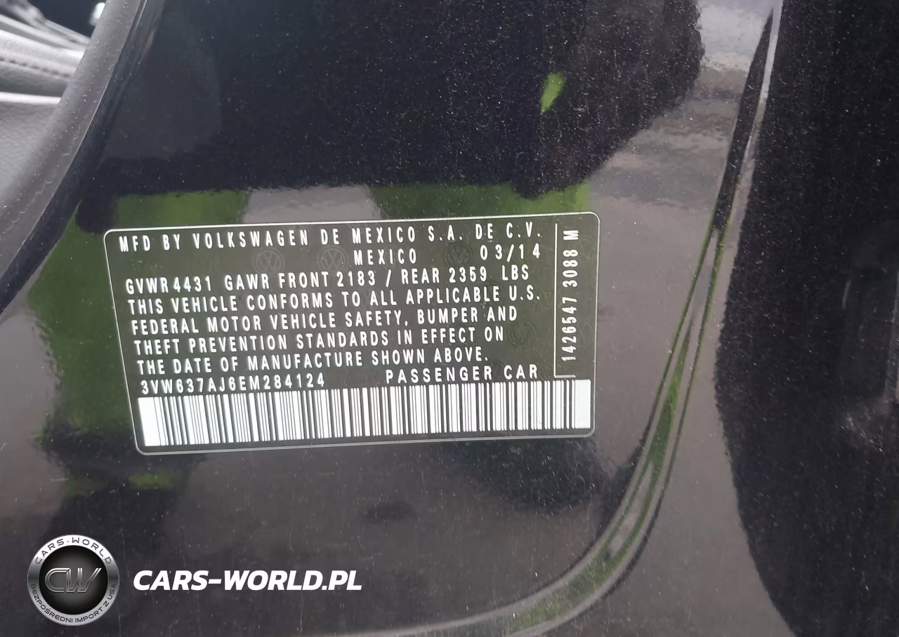2014 Volkswagen Jetta Hybrid Sel VIN:3VW637AJ6EM284124 - 9
