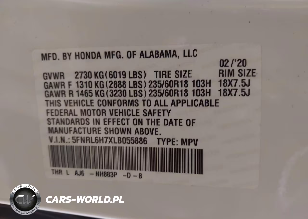 2020 Honda Odyssey Ex-L-Ex-L W-Navi Res VIN:5FNRL6H7XLB055886 - 9