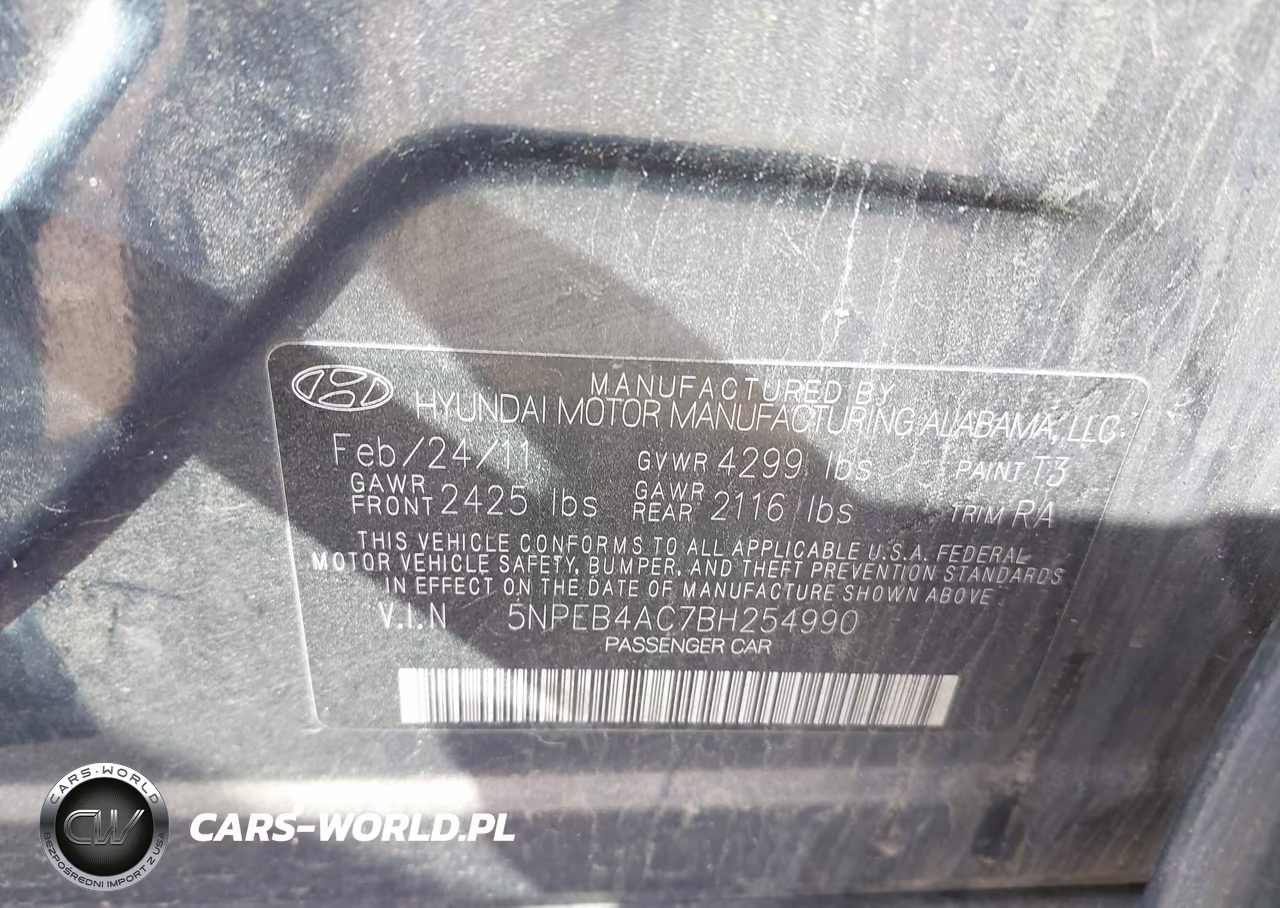 2011 Hyundai Sonata Gls VIN:5NPEB4AC7BH254990 - 9