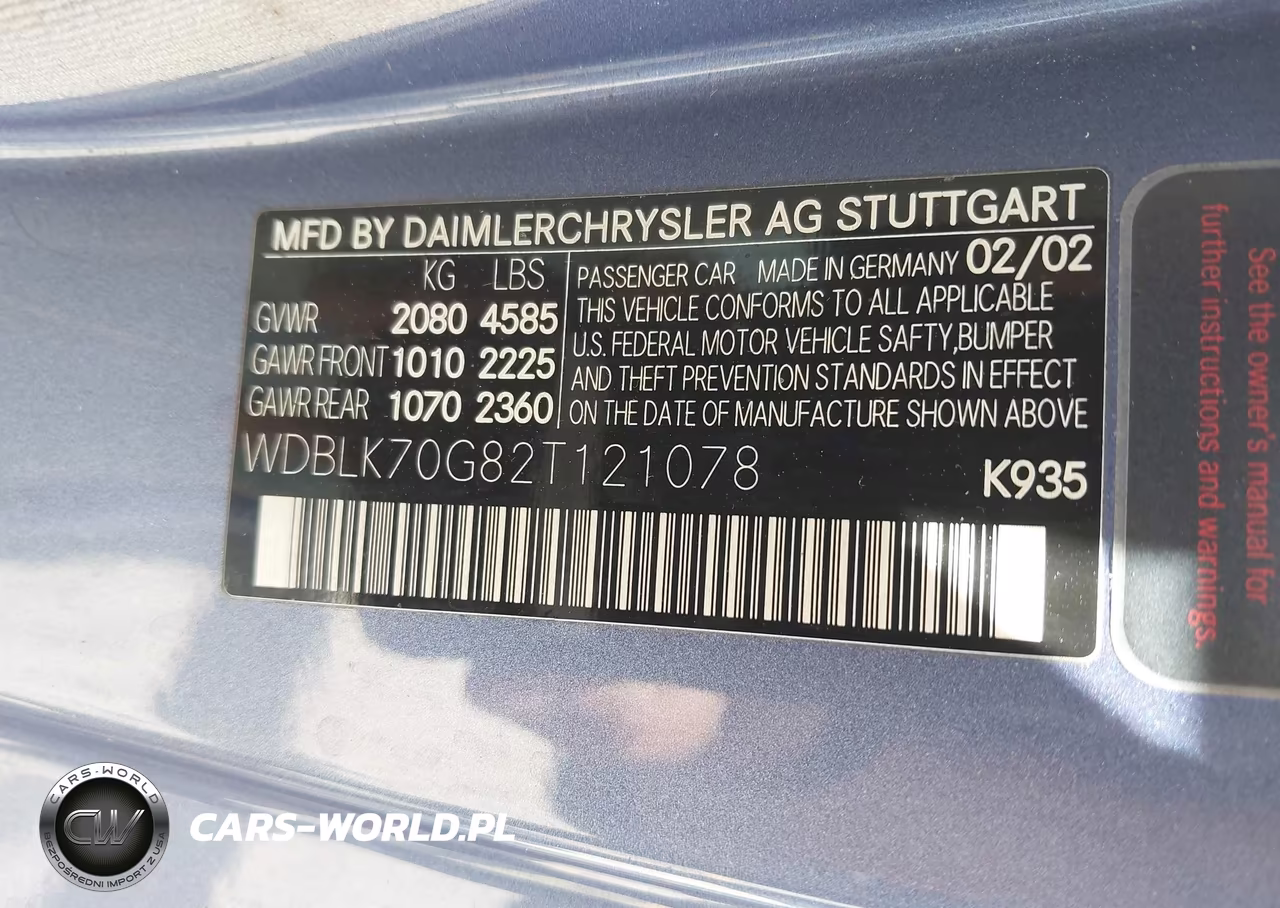 2002 Mercedes-Benz Clk 430 VIN:WDBLK70G82T121078 - 9