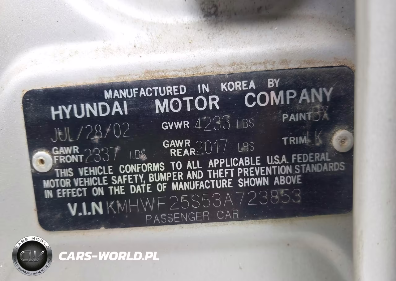 2003 Hyundai Sonata VIN:KMHWF25S53A723853 - 9