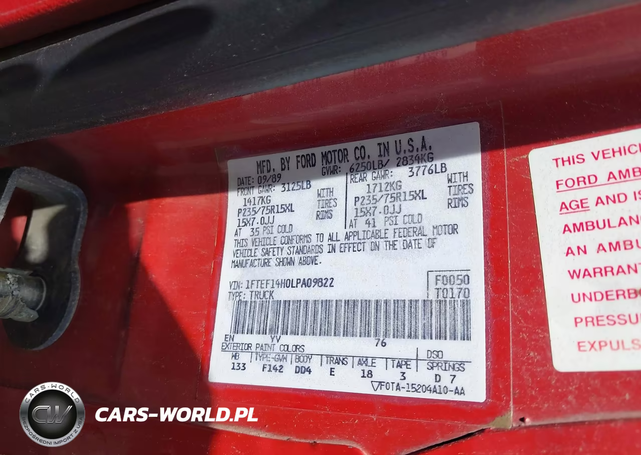 1990 Ford F150 VIN:1FTEF14H0LPA09822 - 9