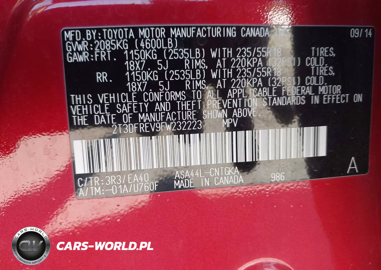 2015 Toyota Rav4 Limited VIN:2T3DFREV9FW232223 - 9