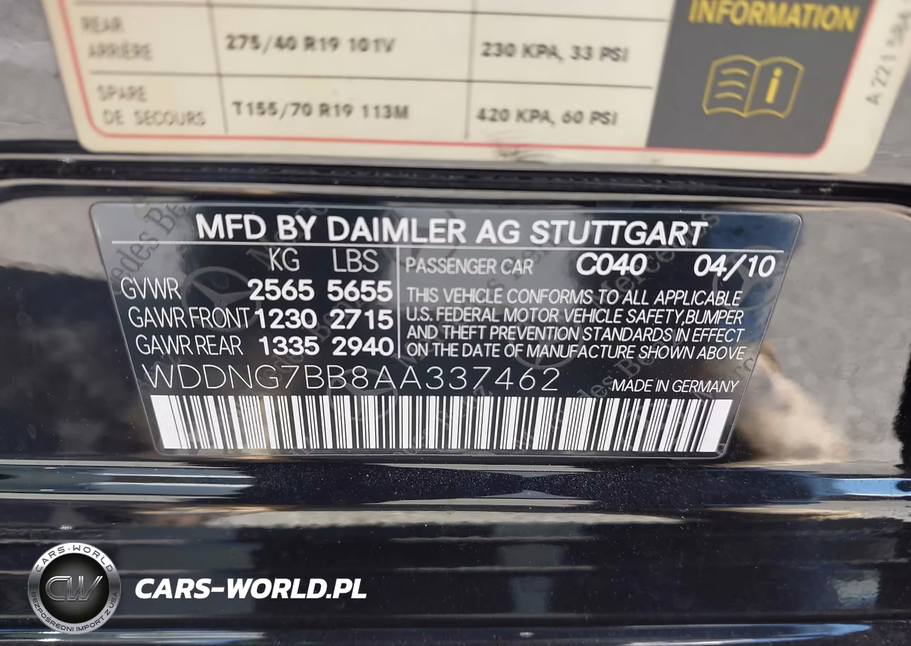 2010 Mercedes-Benz S 550 VIN:WDDNG7BB8AA337462 - 9