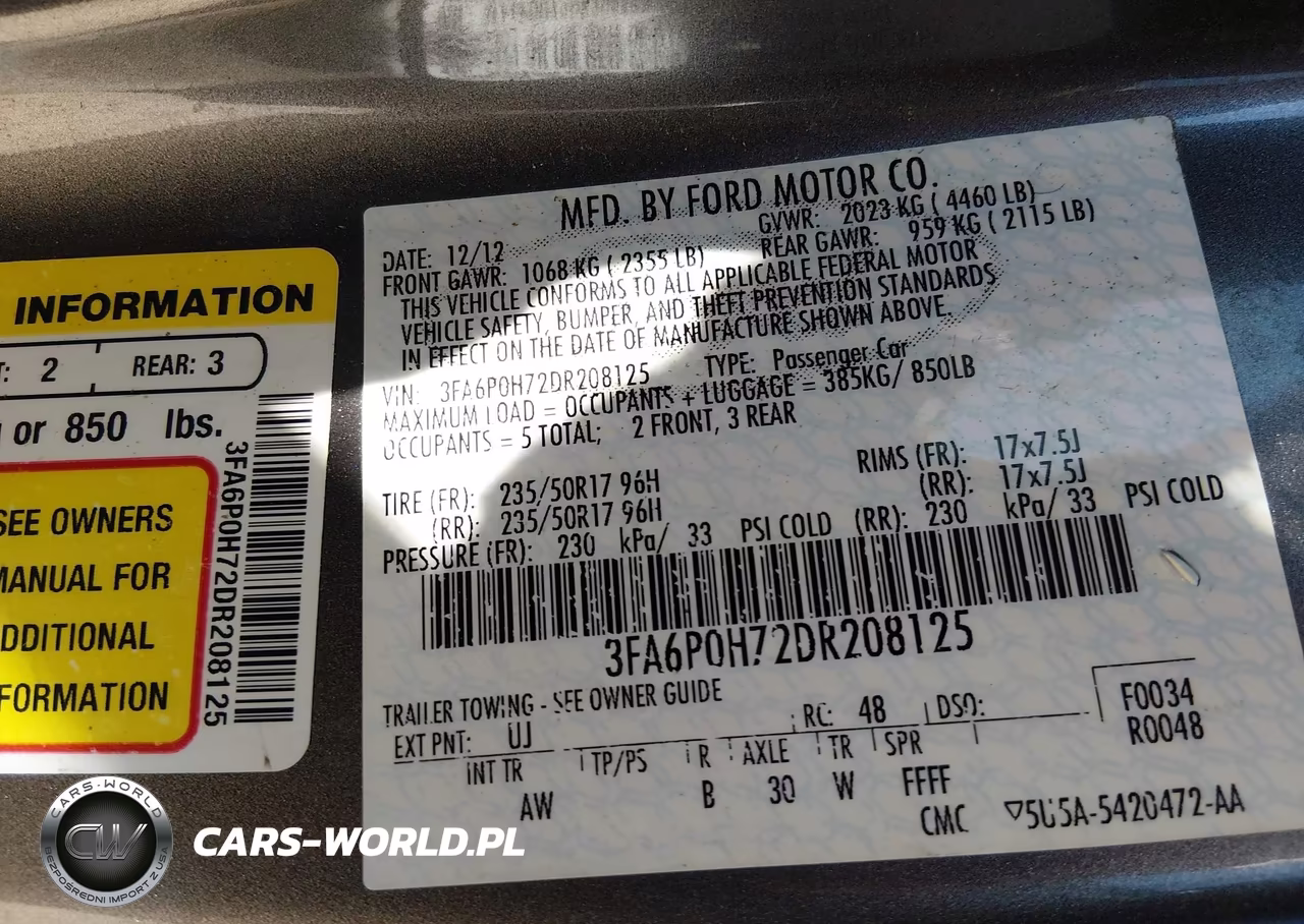 2013 Ford Fusion Se VIN:3FA6P0H72DR208125 - 9