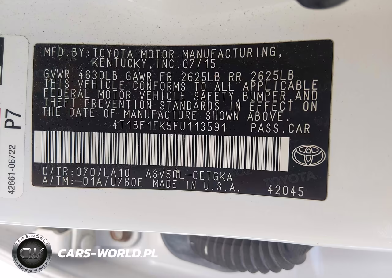 2015 Toyota Camry Xle VIN:4T1BF1FK5FU113591 - 9