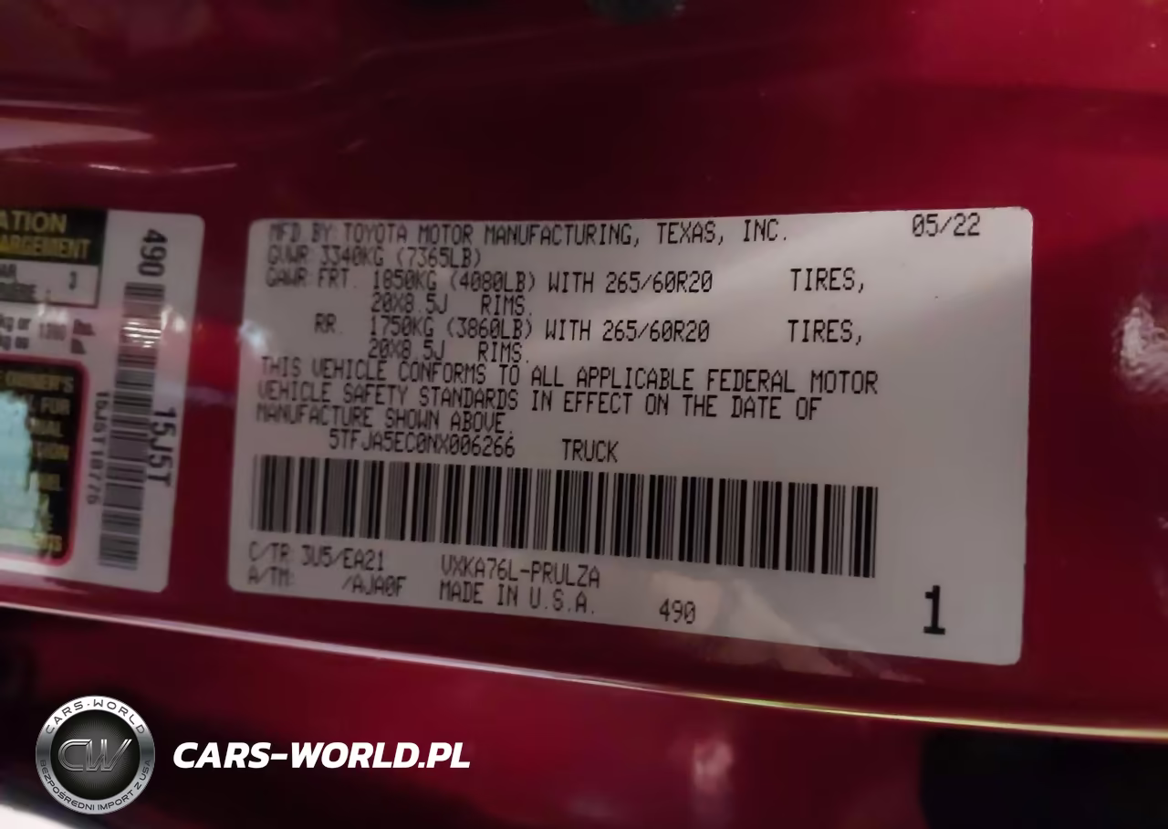 2022 Toyota Tundra Limited VIN:5TFJA5EC0NX006266 - 9