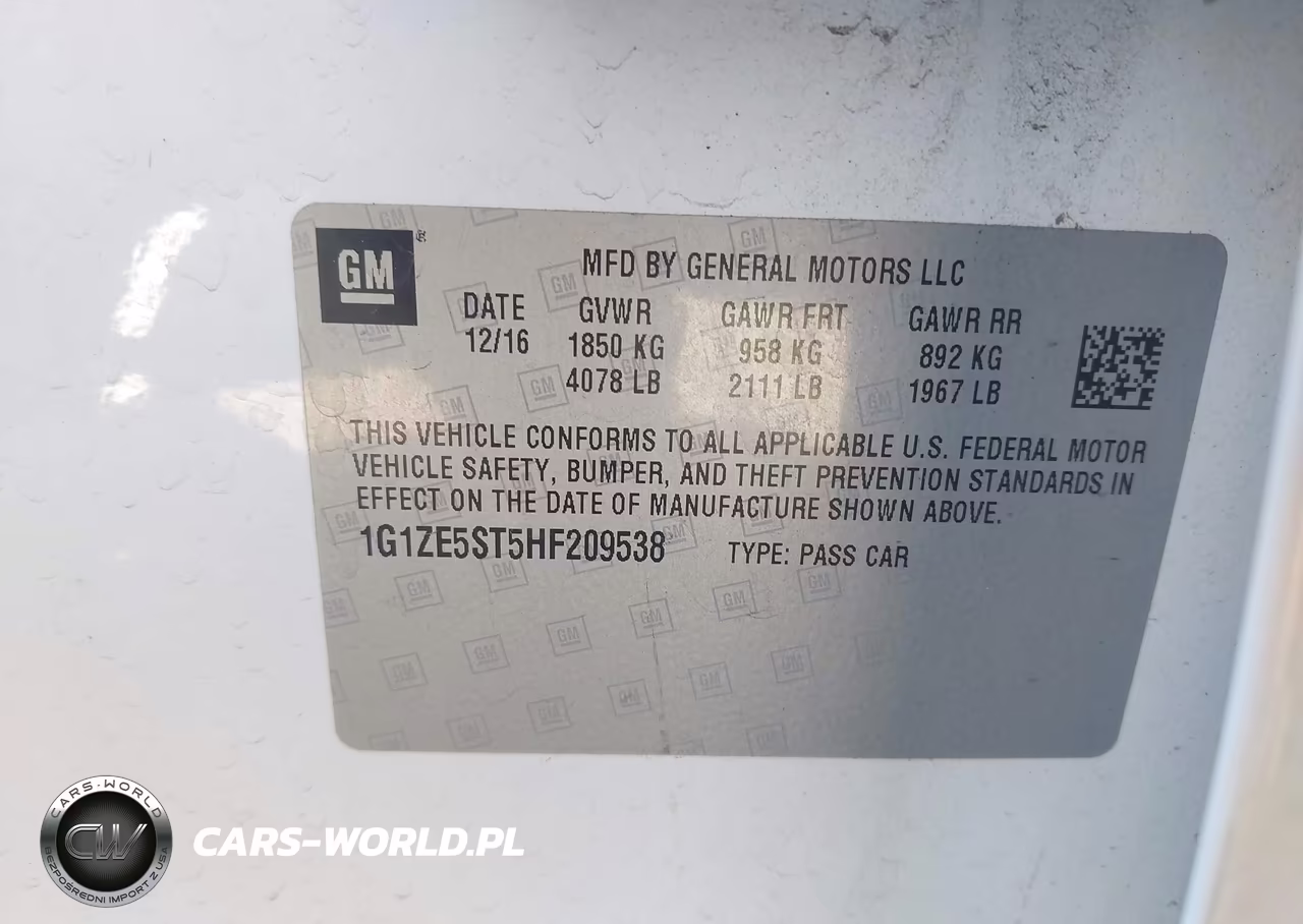 2017 Chevrolet Malibu 1Lt VIN:1G1ZE5ST5HF209538 - 9