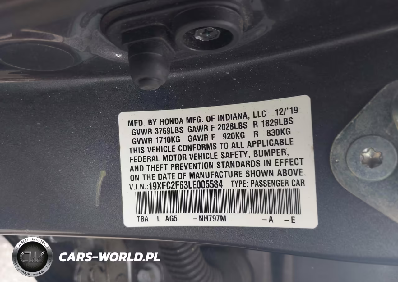 2020 Honda Civic Lx VIN:19XFC2F63LE005584 - 9