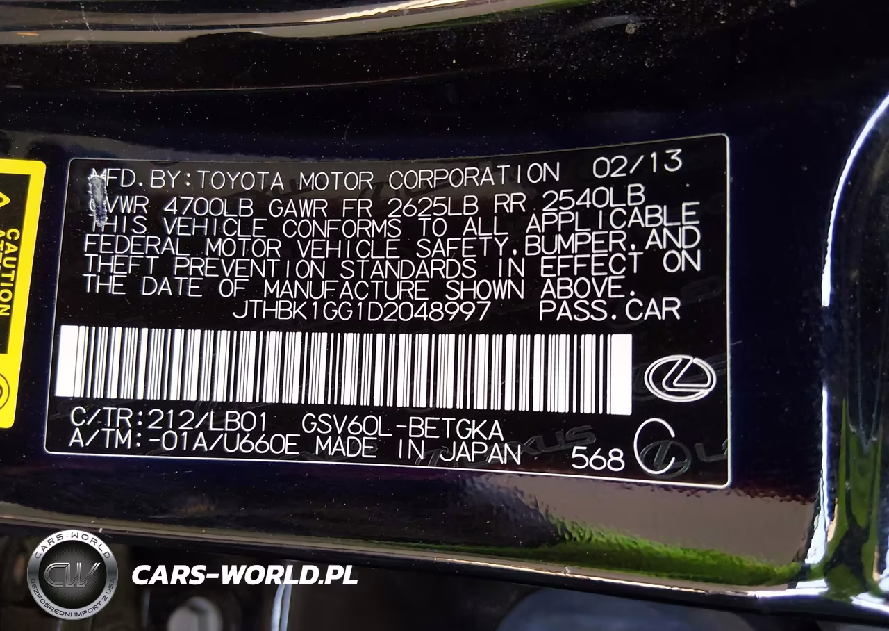 2013 Lexus Es 350 VIN:JTHBK1GG1D2048997 - 9