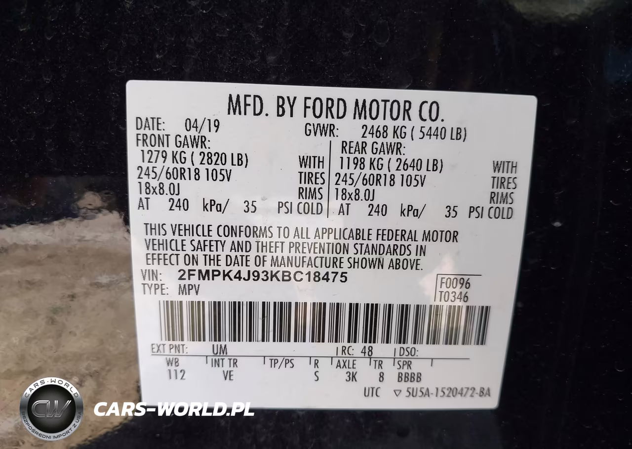 2019 Ford Edge Sel VIN:2FMPK4J93KBC18475 - 9
