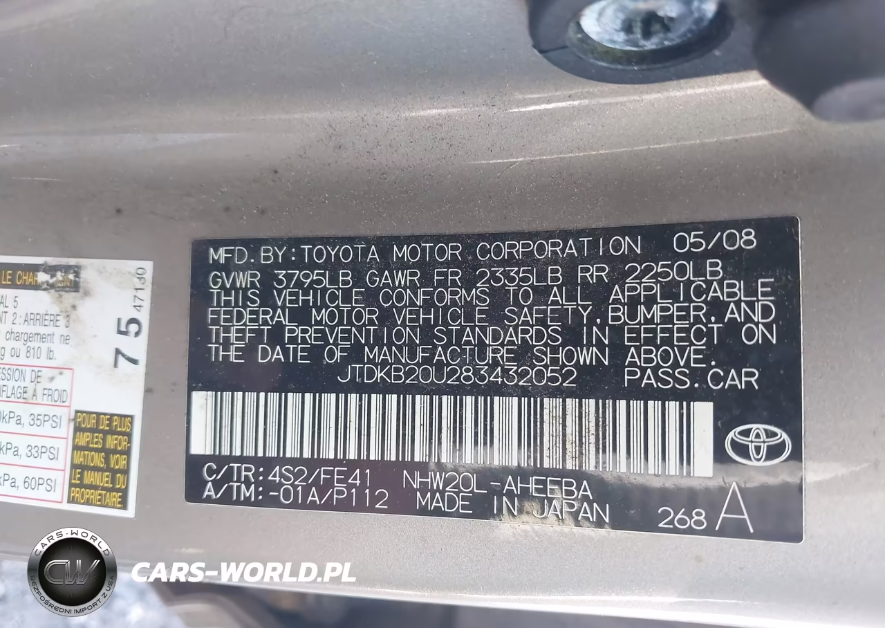 2008 Toyota Prius VIN:JTDKB20U283432052 - 9