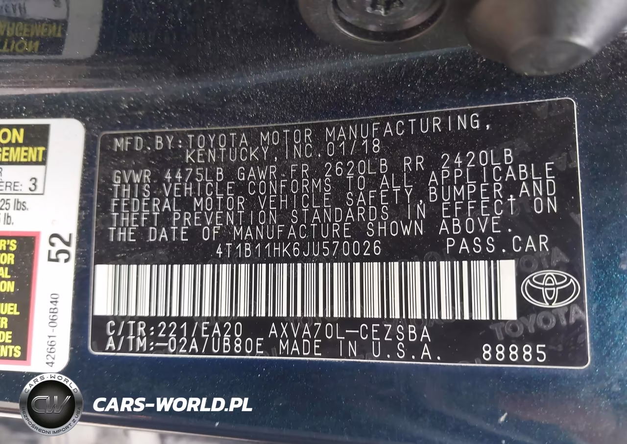 2018 Toyota Camry Se VIN:4T1B11HK6JU570026 - 9