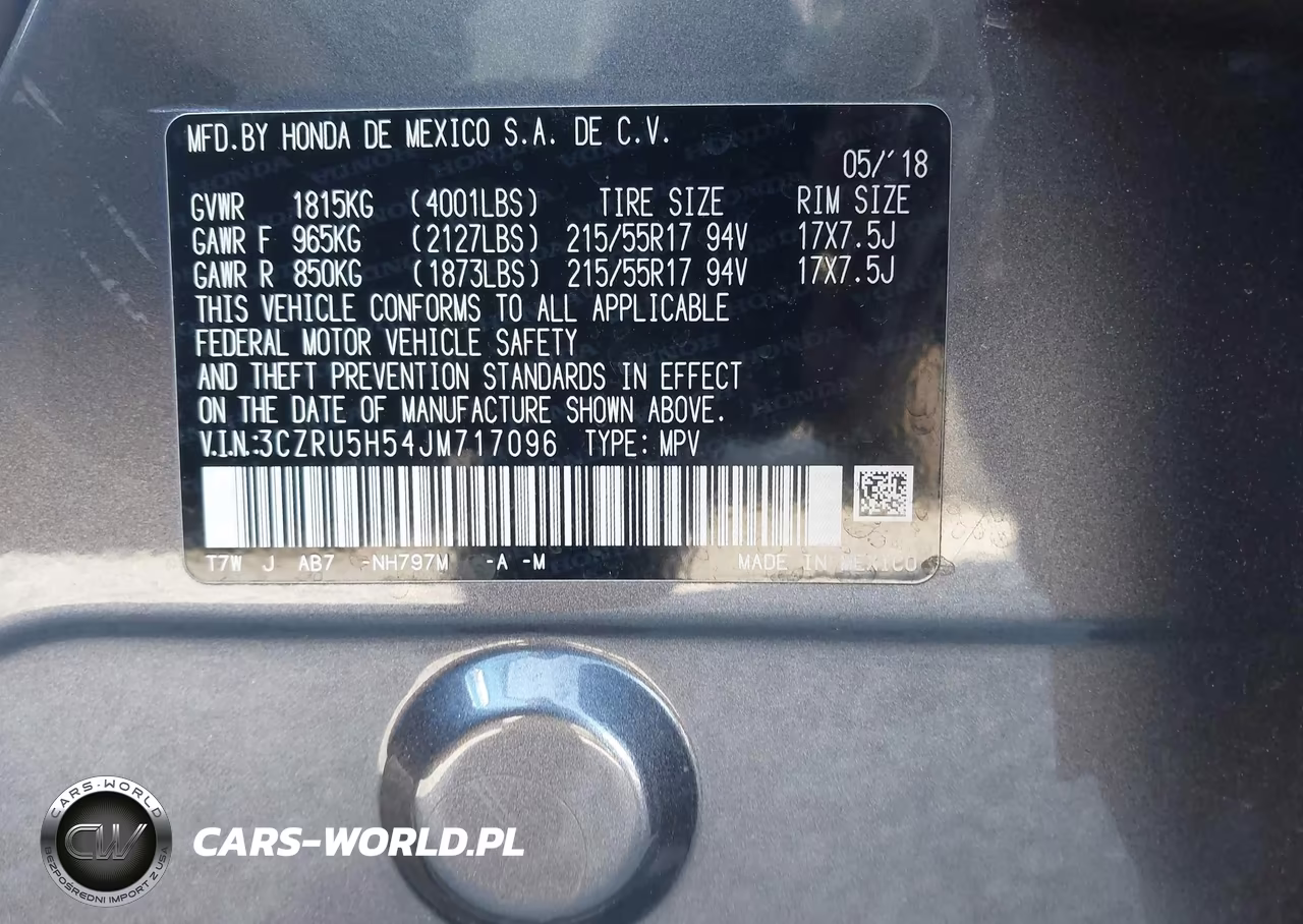 2018 Honda Hr-V Ex VIN:3CZRU5H54JM717096 - 9