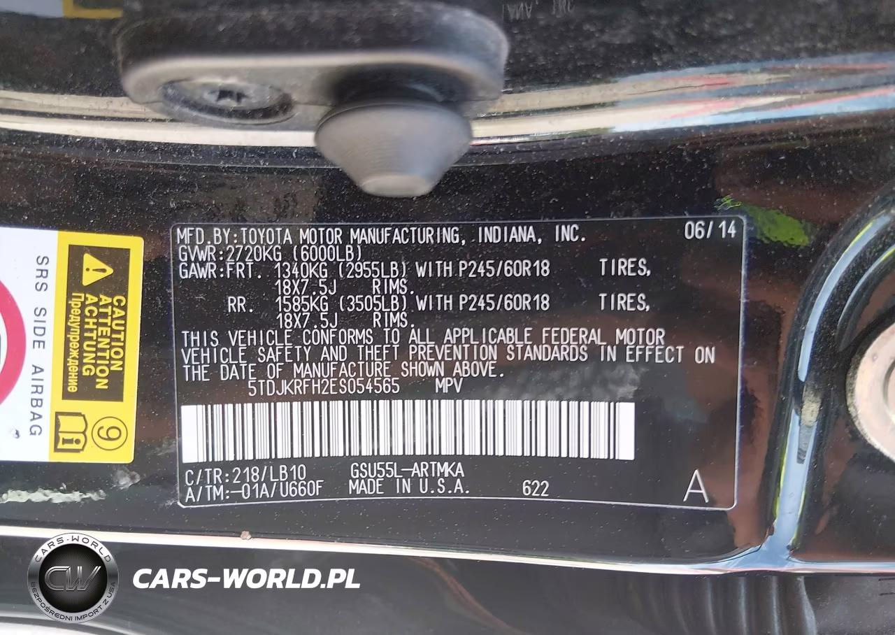 2014 Toyota Highlander Xle V6 VIN:5TDJKRFH2ES054565 - 9