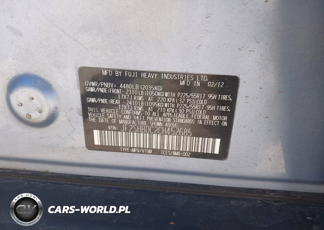 2012 Subaru Forester 2.5X Premium VIN:JF2SHBDC2CH452685 - 9