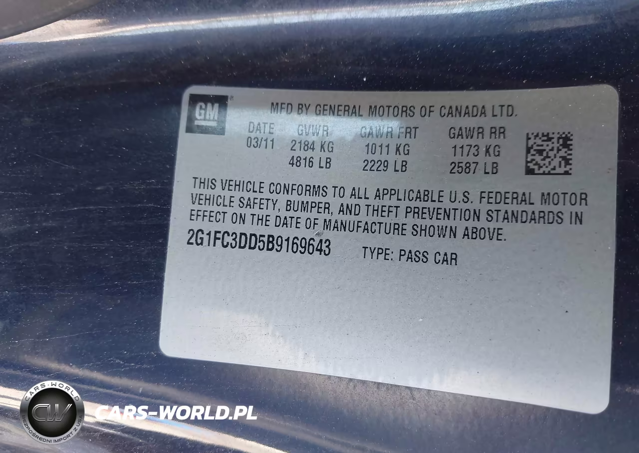 2011 Chevrolet Camaro 2Lt VIN:2G1FC3DD5B9169643 - 9