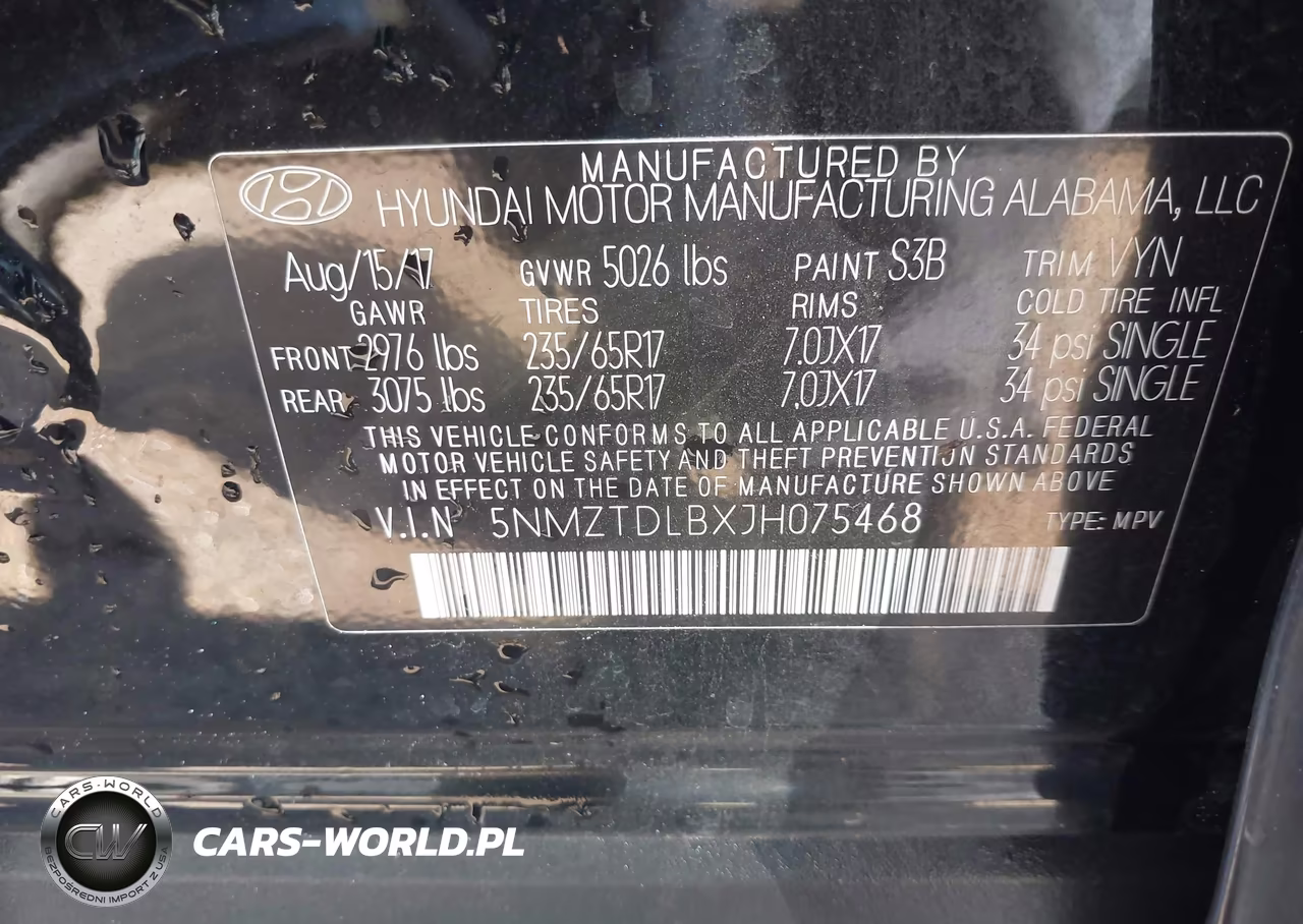 2018 Hyundai Santa Fe Sport 2.4L VIN:5NMZTDLBXJH075468 - 9