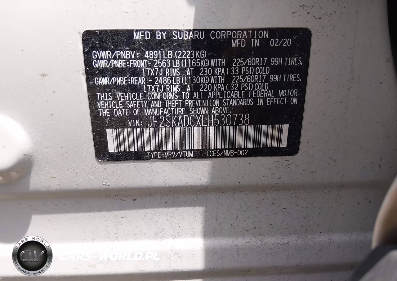2020 Subaru Forester VIN:JF2SKADCXLH530738 - 9