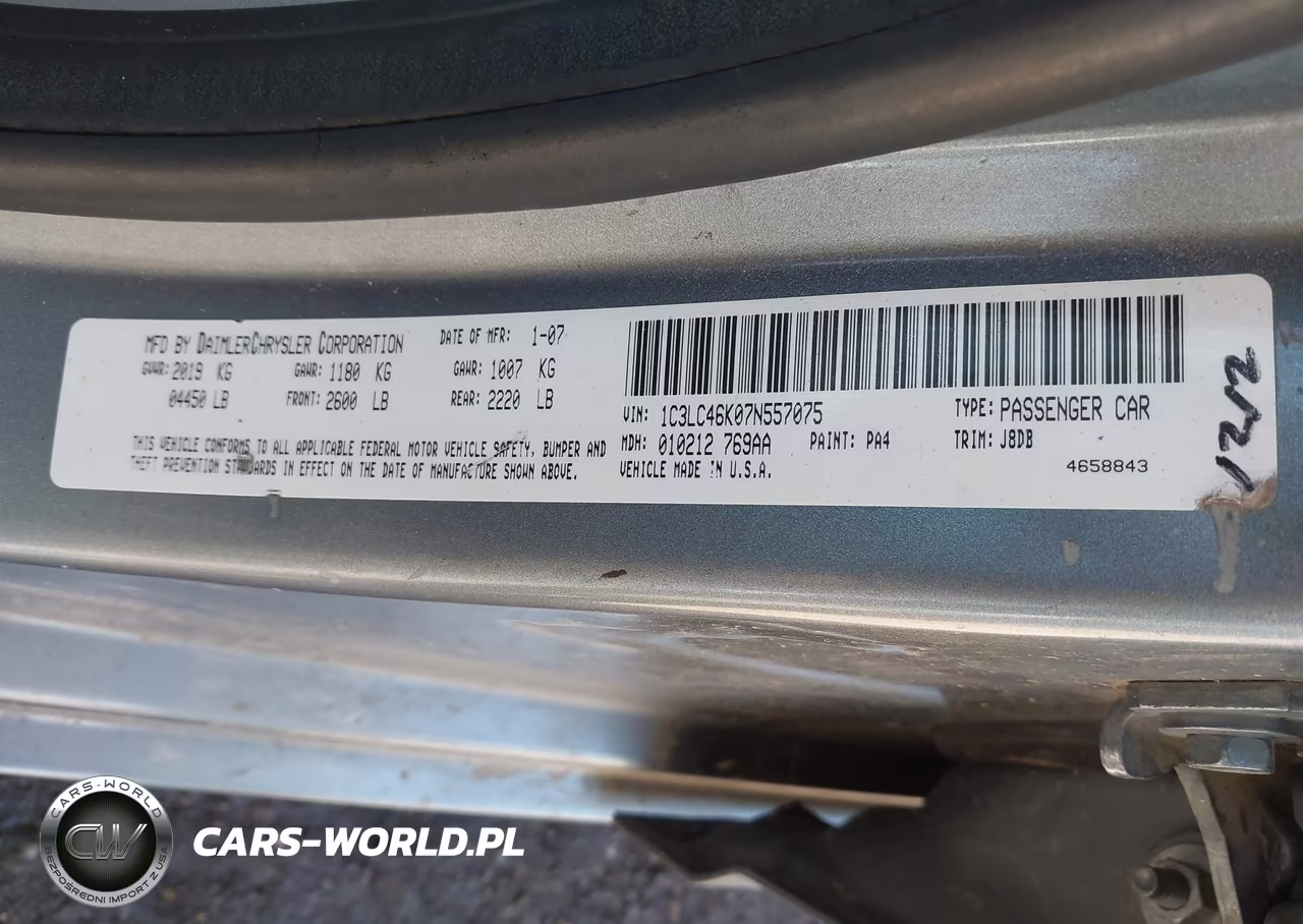 2007 Chrysler Sebring VIN:1C3LC46K07N557075 - 9