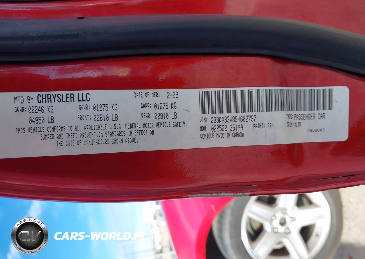 2009 Dodge Charger Sxt VIN:2B3KA33V89H602797 - 9
