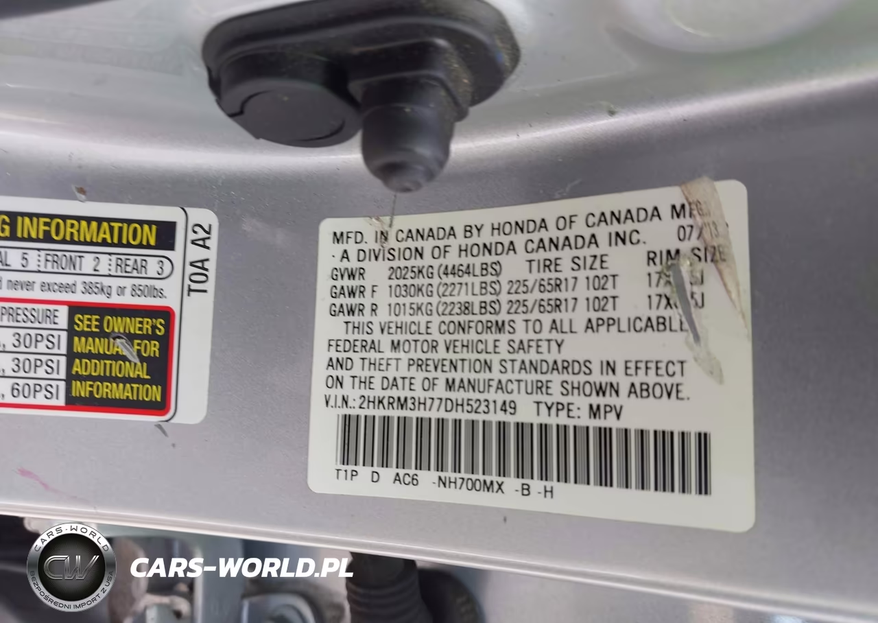 2013 Honda Cr-V Ex-L VIN:2HKRM3H77DH523149 - 9