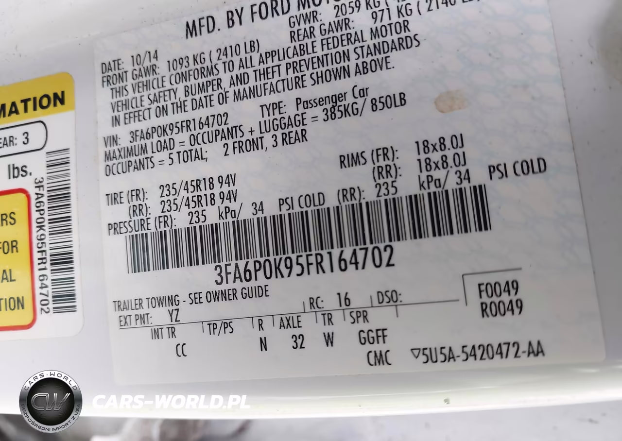 2015 Ford Fusion Titanium VIN:3FA6P0K95FR164702 - 9