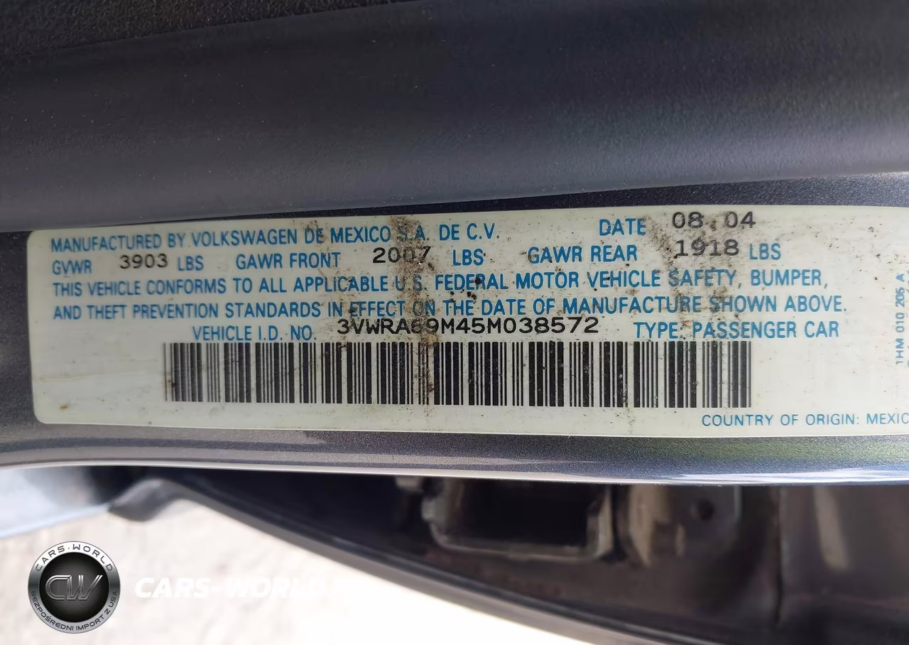2005 Volkswagen Jetta Gl VIN:3VWRA69M45M038572 - 9