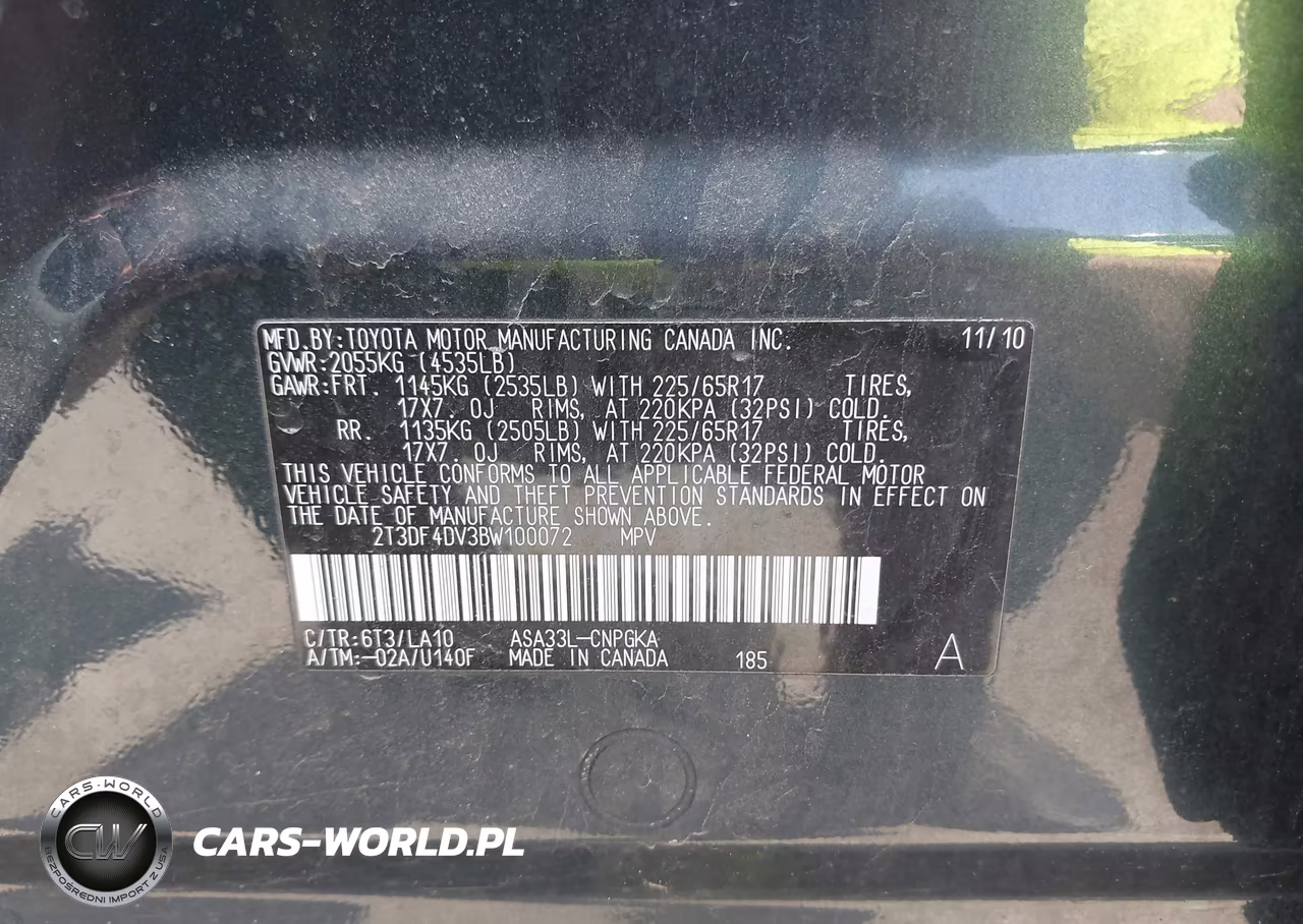 2011 Toyota Rav4 Limited VIN:2T3DF4DV3BW100072 - 9