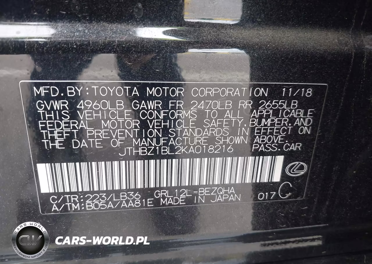 2019 Lexus Gs 350 F Sport VIN:JTHBZ1BL2KA018216 - 9
