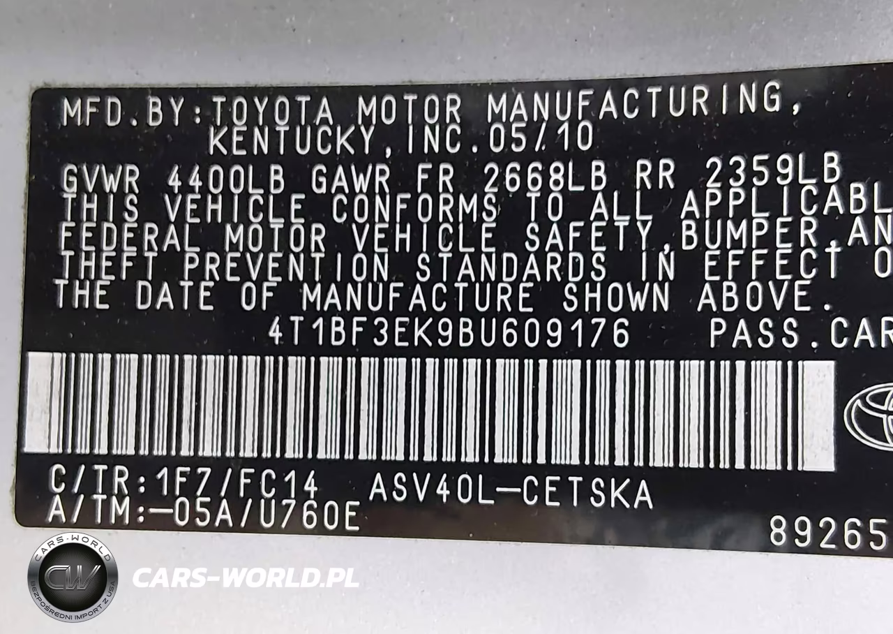 2011 Toyota Camry Se VIN:4T1BF3EK9BU609176 - 9